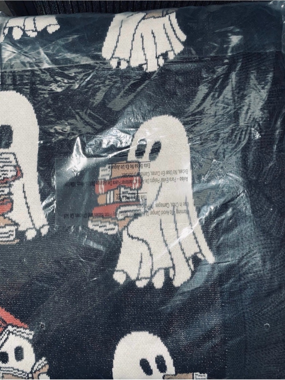 NWT Viral Halloween Ghost & Books Reversible Throw Blanket 
Size 50x70 - Picture 5 of 5